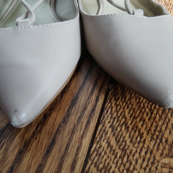 Saks Lace Up Nude Flats - Picture 5 of 5